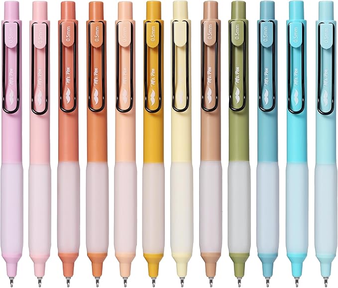 Mr. Pen- Retractable Gel Pens, 12 Pack, Colorful Ink Gel Pens with Case and 12 Refills, Gel Pens Fine Point 0.5mm, Retractable Pens, Cute Pens, Aesthetic Pens for Journaling Fine Tip Pens