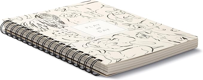 Compendium Spiral Notebook - Play All Day — A Designer Spiral Notebook with 192 Lined Pages, College Ruled, 7.5”W x 9.25”H