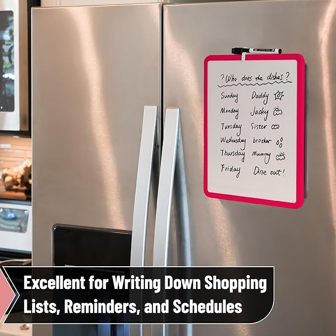 Mr. Pen- Dry Erase Board, 14” x 11” with a Black Dry Erase Marker, Red Frame, Small White Board, White Board for Kids, White Board for Students, Small Dry Erase Board, Mini White Board