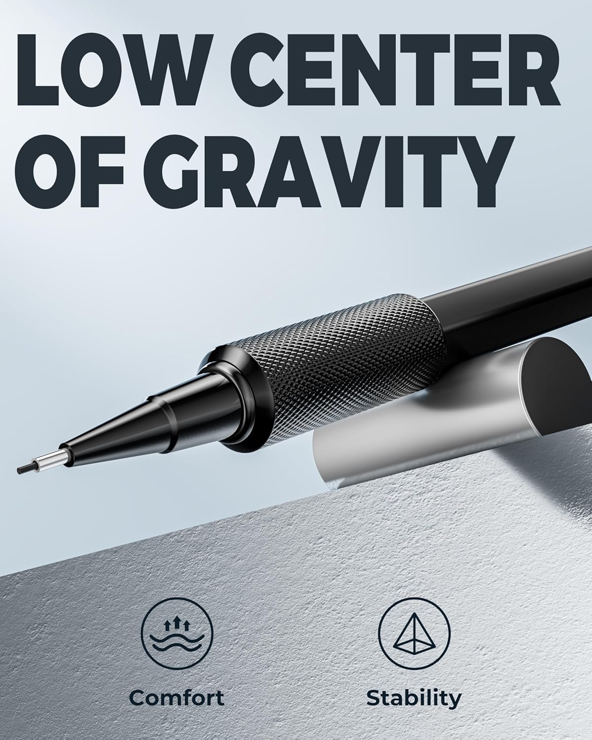 0.9mm Mechanical Pencil Set, 3PCS Metal Mechanical Pencils 0.9mm with 6 Tubes HB & 2B Lead Refills,Erasers, Weatherproof Artist Pencils with Case for Outdoor Writing Drafting Drawing