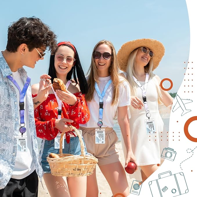 6 Pack Lanyards for Id Badges, Badge Women Lanyards with ID Holder Detachable Cruise Lanyards with Waterproof ID Holder Retractable Badge Reel for Office School Cruise Ship Key ID Cards (Marble Style)