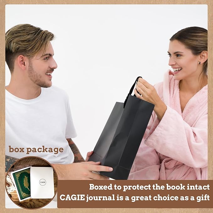 CAGIE 320 Pages Thick Hardcover Journaling Notebooks Vintage Leather Journal for Women Men A5 College Ruled Journals for Writing with Gift Box, 5.7 x 8.3 in, Dark Blue