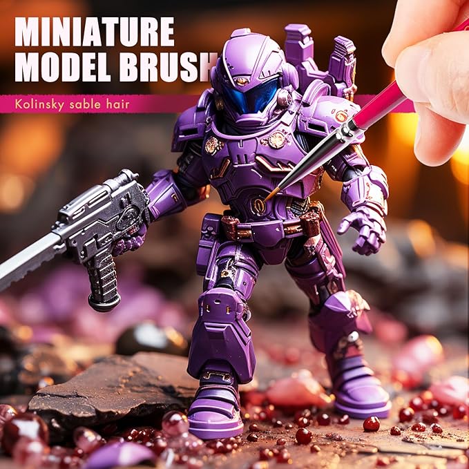 Kolinsky Brush, Golden Maple Miniature Sable Paint Brushes Professional Artist Brush Set, Kolinsky Fine Detail Brushes for Model, 40k, Fingure, Watercolor, Acrylic, and Miniature Painting