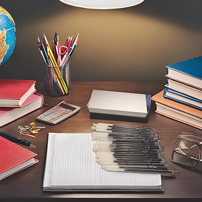 Retractable Ballpoint Pen Refills 30 Pieces 1mm, 4.2 Inch Blue Ink Refills Smooth Writing for Click Pens Journal Writing, School and Office Suppliers