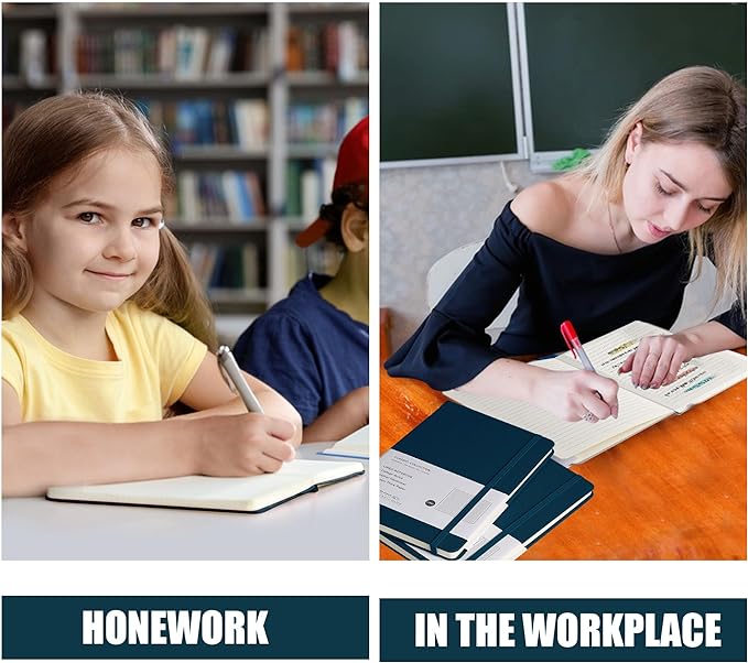 Lined Journal Notebook, 6Pack(Turquoise), 160 Pages, Medium 5.7 inches x 8 inches - 100 gsm Thick Paper, Hardcover