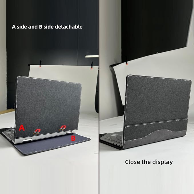 Laptop Cover for MSI Summit E13 Flip Evo Professional Laptop A11MT-022 /Summit E13 Flip Evo A12M / E13 FlipEvo A13MT 13" PU Leather Inside Pocket Cover (Gray)