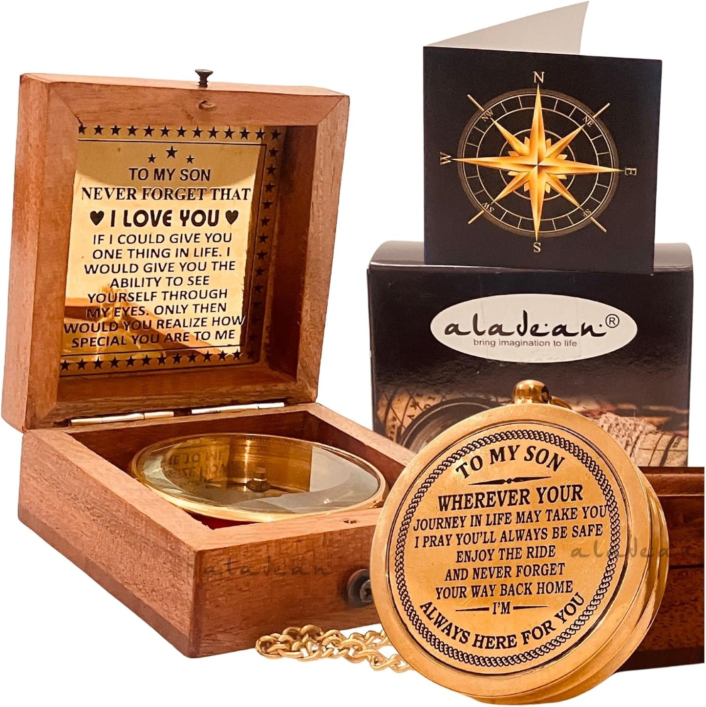 To My Son Compass Gift From Mom and Dad | 2" - For Teenage Son's Graduation, Christmas, Birthday, Baptism, Confirmation, Communion
