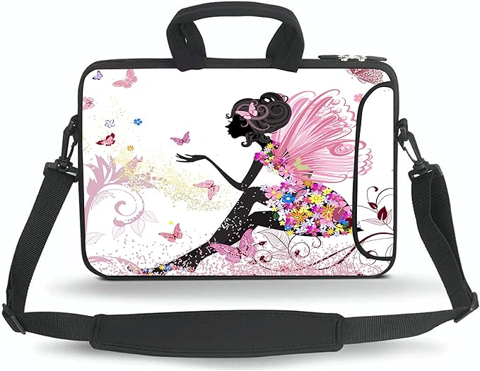 14 15 15.4 15.6 inch Messenger Bag Carrying Case Sleeve with Handle Accessory Pocket Fits 14 to 15-Inch Laptops/Notebook/Ebooks/Kids Tablet/Pad(Beautiful Girl)