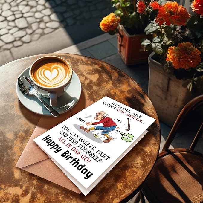 Funny Birthday Card for Men, Funny Birthday Card for Friends Grandpa Brother Husband Dad, Happy Birthday Card for Men Seniors, Funny Getting Older Birthday Card for Men, Old Age Bday Greeting Card