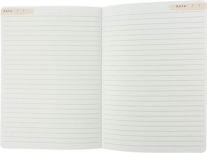 Graphique Soft Cover Journal,"Live Simply" Design - 200 Ruled Pages, Black and Tan Brushstroke Design on Cover, 6" x 8.25" x .5" - Durable Notebook for Notes, Lists, Recipes, and More