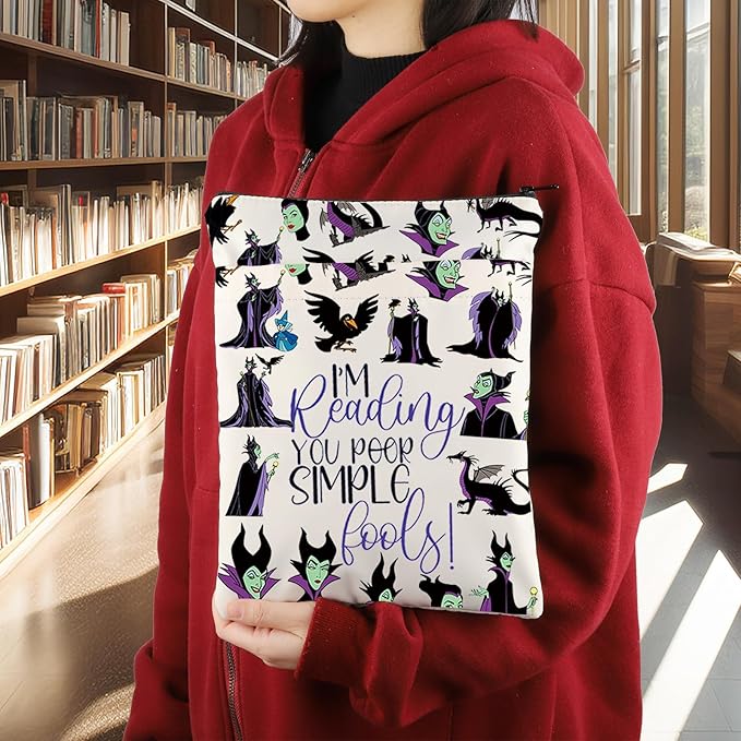 KEYCHIN Villain Witch Book Sleeve Villain Movie Fans Gifts I'm Reading You Poor Simple Fools Book Cover Protector for Bookish Book Nerd (I'm Reading-BS)