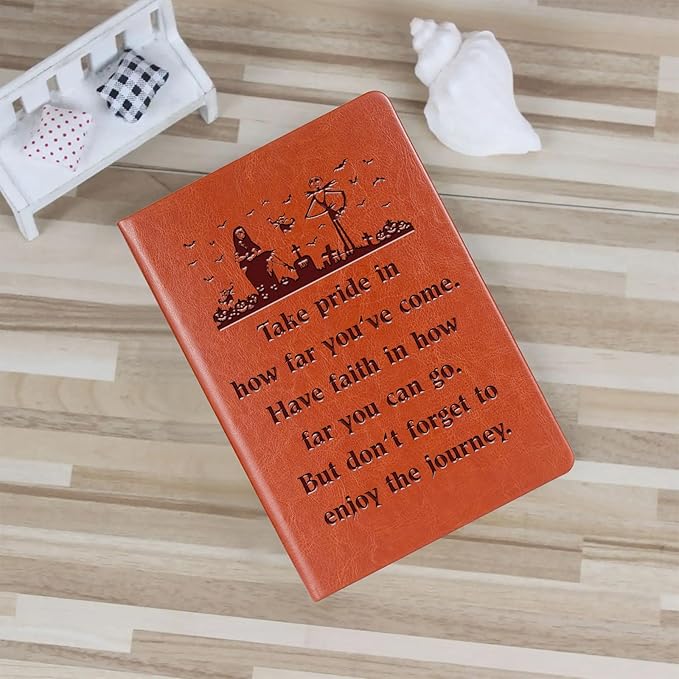ZWYQWN Jack and Sally Gifts Leather Notebook for Women Men Nightmare Christmas Journal Notebook Nightmare Before Gifts(take pride)