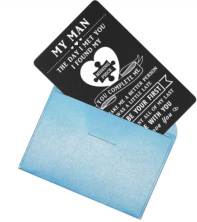 TANWIH To My Man Wallet Insert Card, Unique Anniversary Valentines Cards Gift for Boyfriend, I Love You Gifts for Men, Birthday Fathers Day Presents