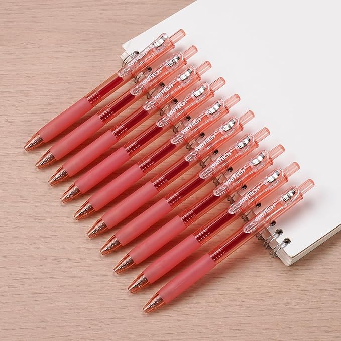 WRITECH Retractable Fine Point Gel Pens (Red)