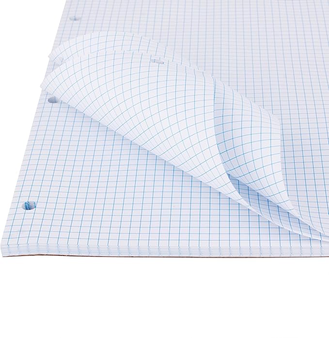 Mr. Pen- Graph Paper, 2 Pack of 55 Sheets, 8.5"x11", 5x5 (5 Squares Per Inch), 3-Hole Punched, Graphing Paper, Grid Paper Pad, Math Graph Paper Pad, Drafting Paper, Computation Pads, Math Paper