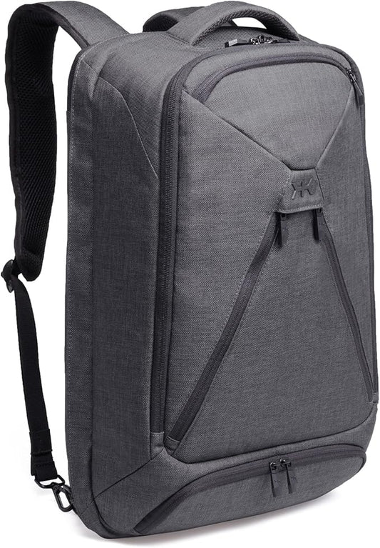 Knack Series 1 Laptop Backpack Fits up to 17 Inch - Knack Bags Carry-On Backpack, TSA Approved, Expandable Travel Backpacks With 4 Day Outfit Capacity (Savile Gray, Large)