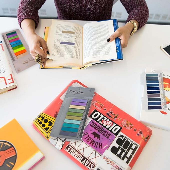 Sticky Tabs 2000 Pieces Book Tabs, Sticky Note Page Markers, Multi Colors Annotation Tabs, Writable and Repositionable Book Flags Tabs Strip Annotation Supplies