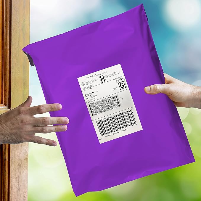 Colored Poly Mailers Pack of: Be creative with your packaging with Colored mailers (Purple, 12" x 15.5" pack of 500)