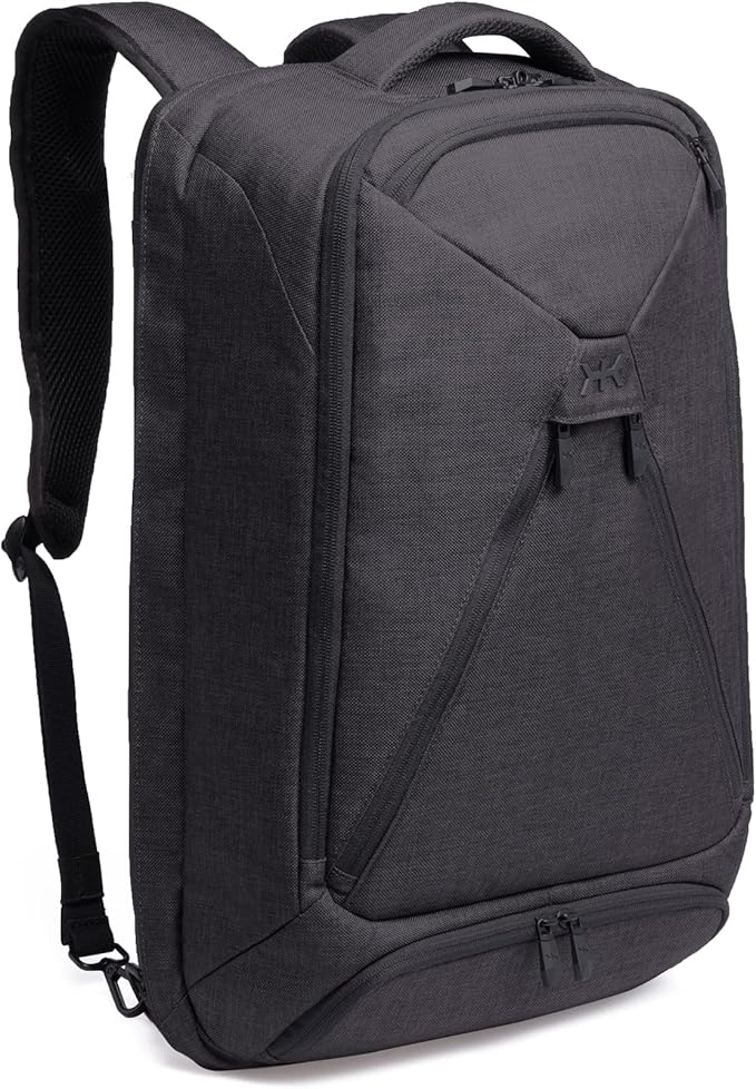 Knack Series 1 Laptop Backpack Fits up to 17 Inch - Knack Bags Carry-On Backpack, TSA Approved, Expandable Travel Backpacks With 4 Day Outfit Capacity (Stealth Black, Large)