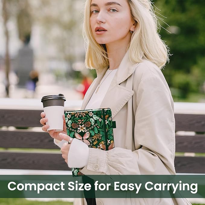 Bullet Dotted Journal Notebook for Women & Men, Hardcover Leather Journal for Writing, A5 Bullet Journaling Notebook for Work & Sketching, Perfect for Office School Home Supplies, 160 Pages, Butterfly