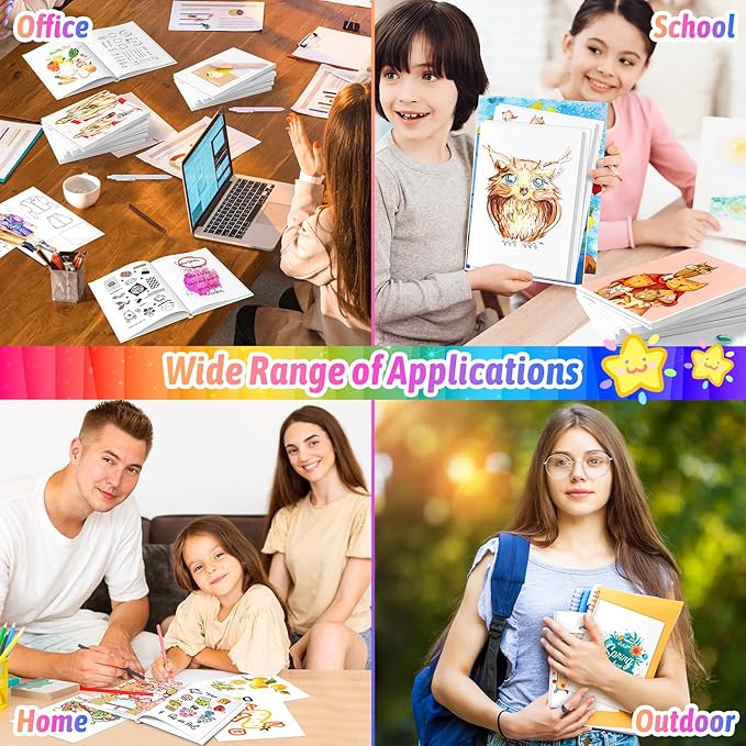 12-Pack Blank Hand Writing Books for Kids Ages 4 5 6 7 8 9 10 11 12 Year Old, 60 Pages 6"x8" Blank Hardcover Books Bulk, Notebooks & Journal Supplies, Back to School Essentials Office Desk Accessories