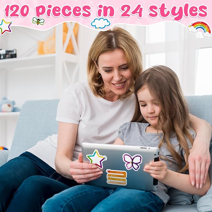 H1vojoxo 120PCS Breath Anxiety Sensory Stickers for Kids Adults Anti Stress Tactile Rough Textured Stickers for Desk Phone Anxiety Relief Adhesive for Classroom School Supplies