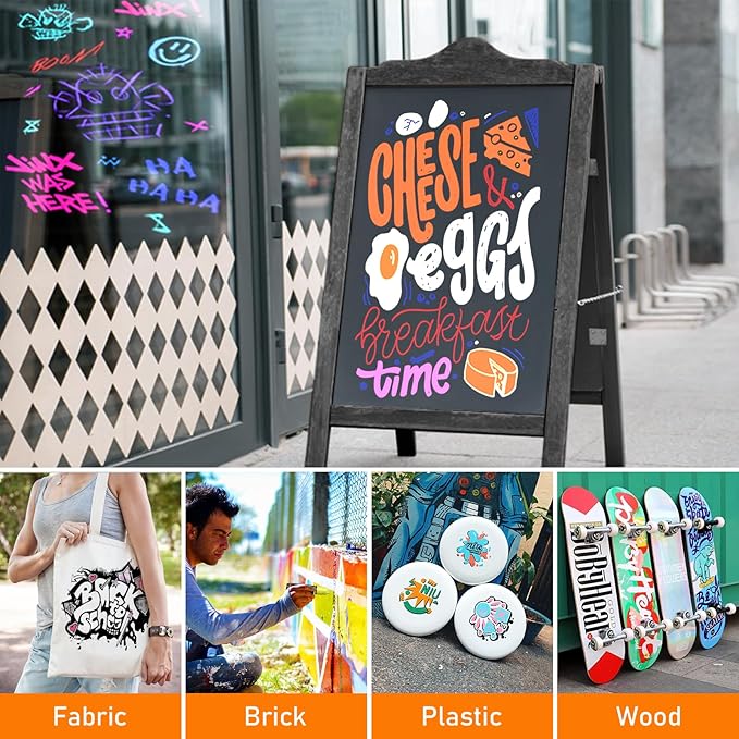 GOTIDEAL Window Markers, Jumbo Chalk Markers for Blackboard, Washable Car Markers for Chalkboard Glass Mirrow,10mm Thick Tip12 Colors With Metallic Colors