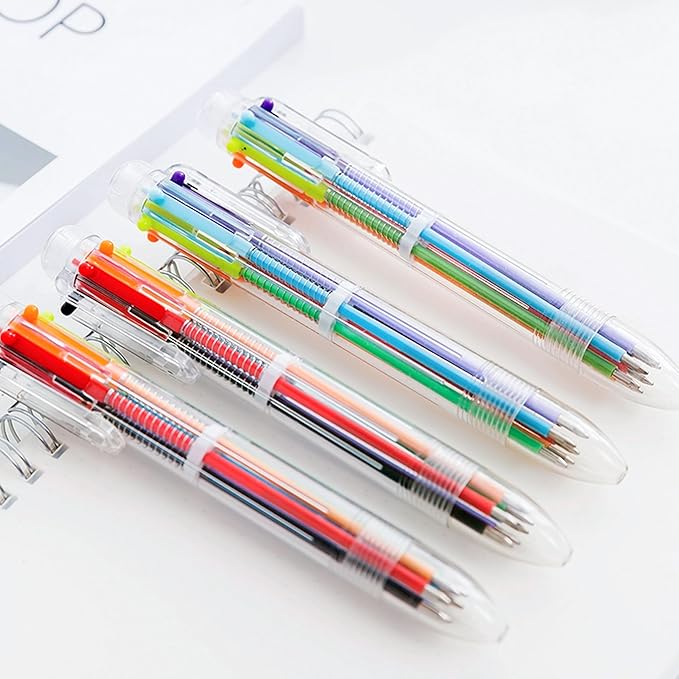 DAIKOYE Ballpoint Pens 24 PCS 0.5mm 6-in-1 Multicolor Ballpoint Pens School Supplies Birthday Party Favors Gifts for Kids Students
