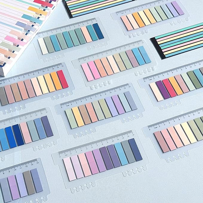 WSCHU 1120pcs Sticky Tabs - Writable Translucent Sticky Note Tabs, Repositionable Book Flags, Annotation Supplies