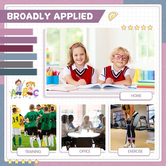 Berlune 24 Pcs Classroom Chair Bands Fidget Chairs and Desks Bands ADHD Autism Tools Bounce Flexible Seating for Classroom(Morandi Colors, 1.1 mm)