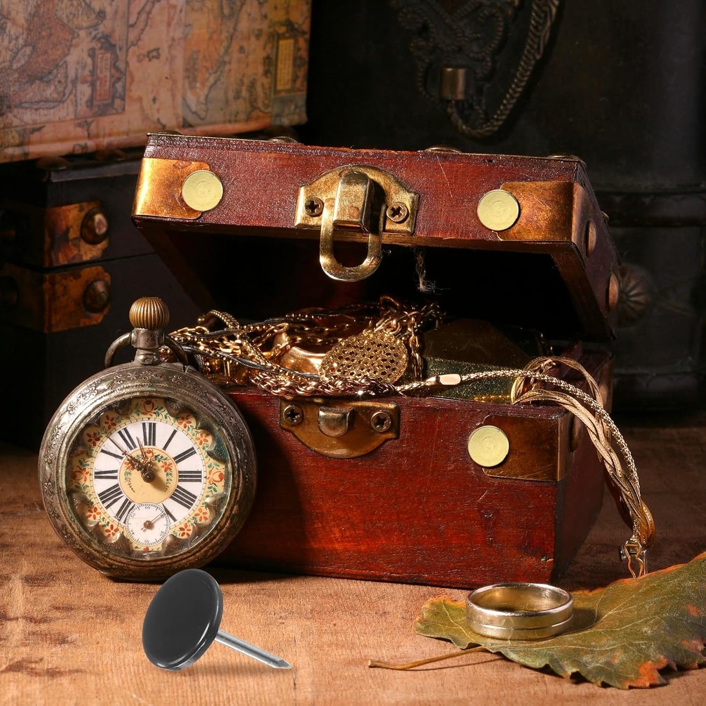 uxcell 120Pcs Push Pins, 11mmx17mm Round Flat Head Decorative Thumb Tacks Upholstery Tacks for Cork Board Office Wall Hangings, Black