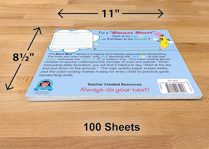 Teacher Created Resources 76501 Smart Start K-1 Writing Paper: 100 sheets, White