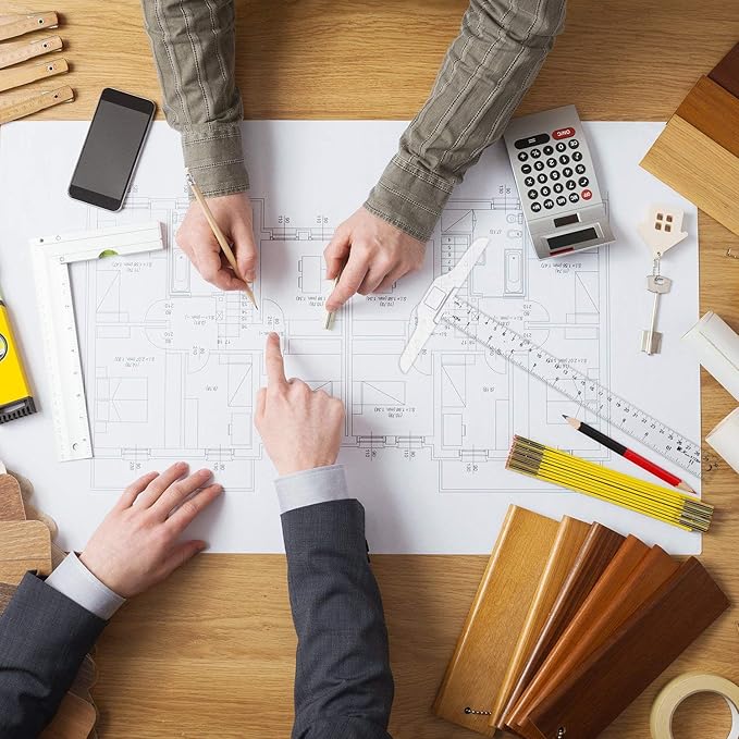 Pangda 12 Inch/ 30 cm Junior T-Square Plastic Transparent T-Ruler for Drafting and General Layout Work (1)