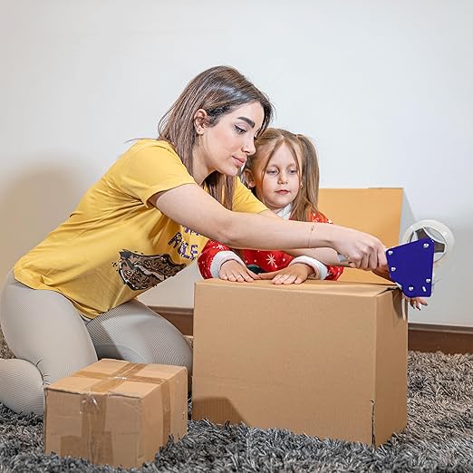 Mr. Pen - 2-Inch Tape Dispenser Gun, 2 Pack with 2 Rolls, Blue Heavy Duty Tape Gun for Packing Boxes, Moving