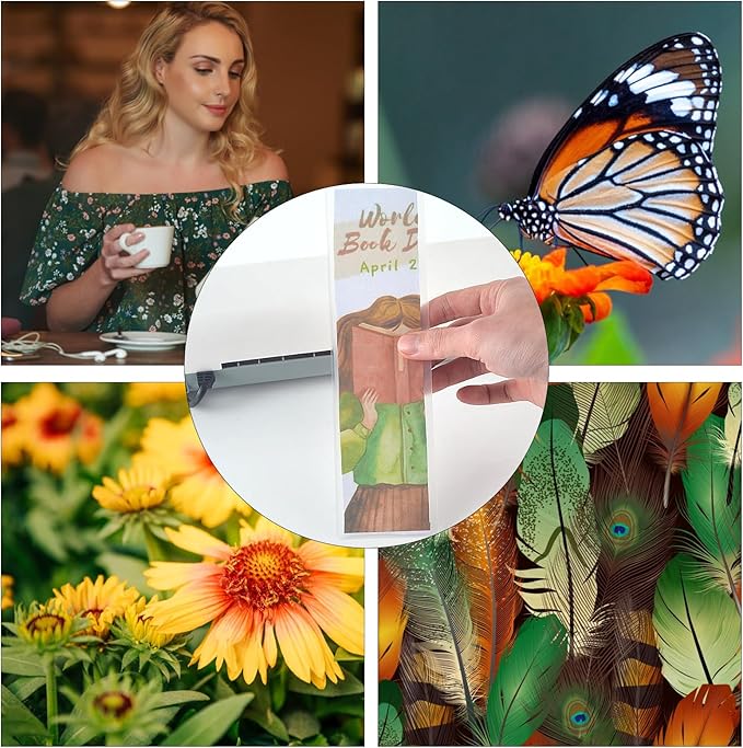 200Pieces Bookmark Laminating Pouches 2 * 8inch Hot Laminator Sleeves 5 Mil Compatible with Most Pouch Laminating Machines for Book Lovers Nature Lovers