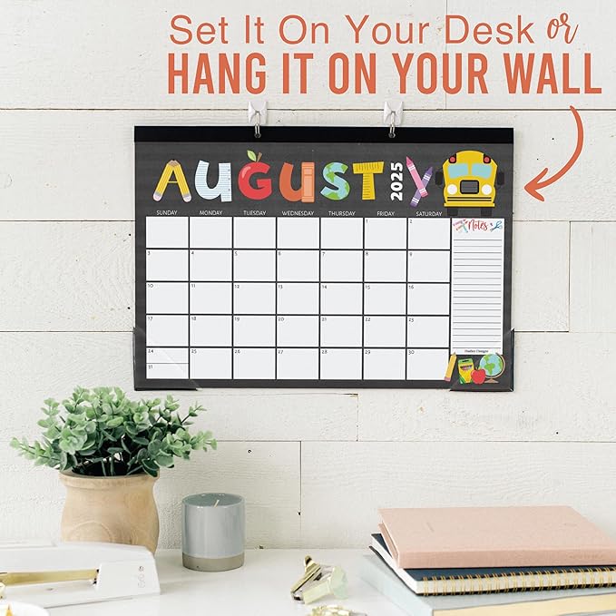 Hadley Designs Large Desk Calendar 2025-2026 - 18-Month Desktop Calendar 2025 for Organized Planning, 17" x 11" 2025 Desk Calendar for Home, School and Office (Doodle)