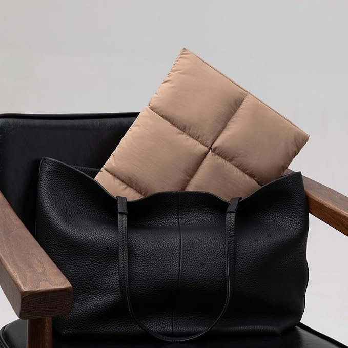 Comfyable Puffy Laptop Sleeve 15 Inch 16 Inch, Quilted Puffer Laptop Carrying Case for Women, Pillow Case Compatible for MacBook Air 15 in M3 2024 & MacBook Pro 16 in 2024 M4, 16 in Puff Cover, Brown