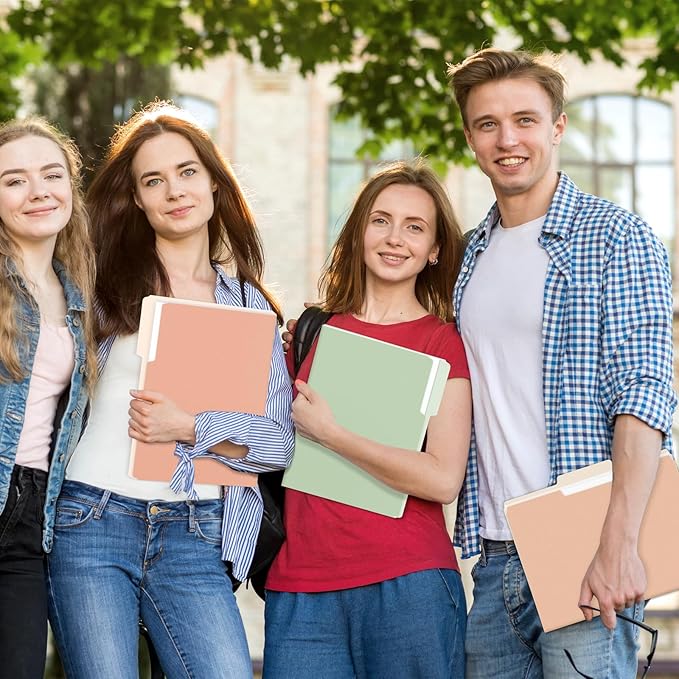 SUNEE File Folders, 18 Pack Manilla Folders 8.5 x 11, Colored Folders Office Organization Home School Folders for Documents Files Paper, 6 Pastel Colors