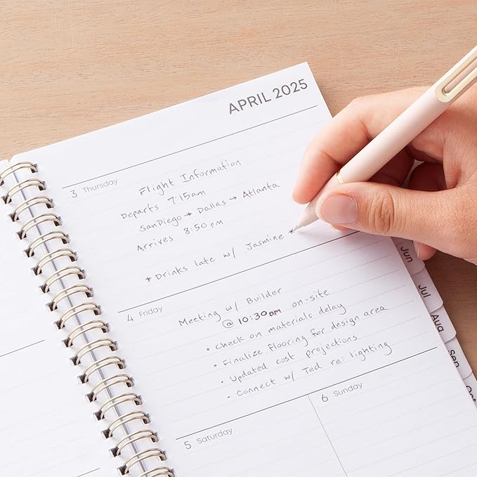 Blue Sky 2025 Weekly and Monthly Planner Calendar, January 2025 - December 2025, 5" x 8", Flexible Frosted Cover, Laminated Tabs, Durable Wirebound, Sophie