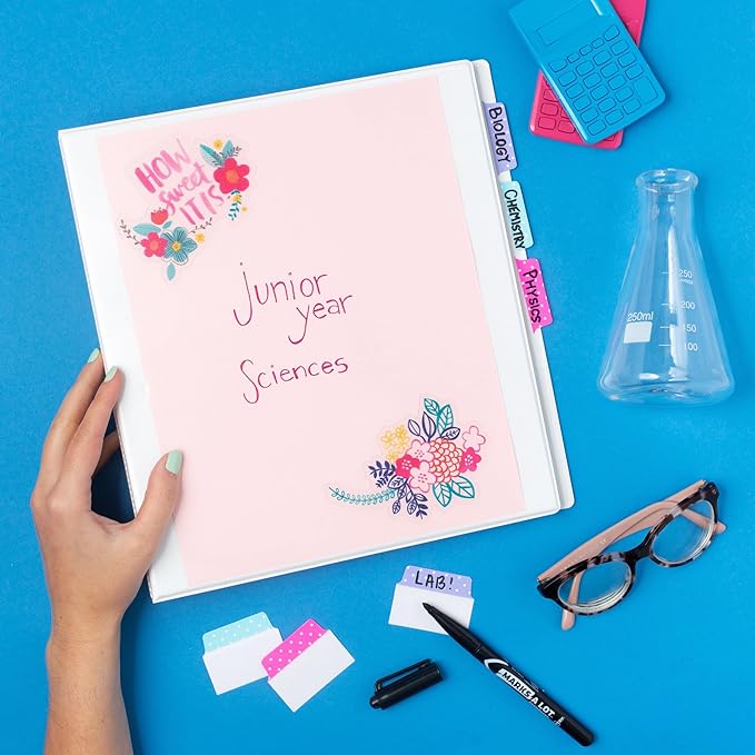 Avery Multiuse Ultra Tabs, 2" x 1.5", 2-Side Writable, Assorted Pastel Dots, 24 Repositionable Tabs (74773)