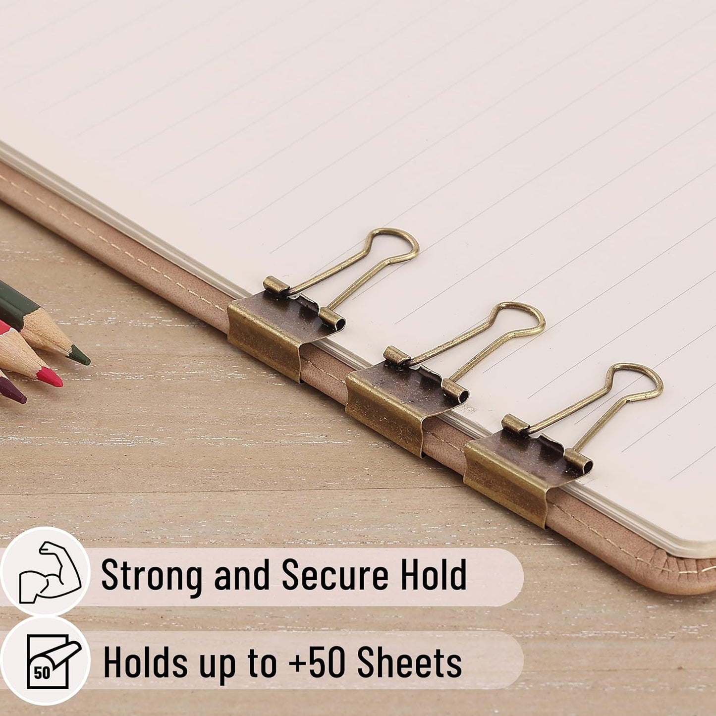 Mr. Pen - 50Pack Mini Bronze Binder Clips 0.75 in, Paper/Binder/Small Office Clips