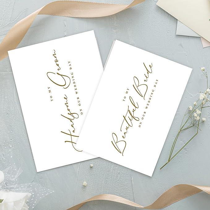 LADY&HOME To My Bridesmaid On My Wedding Day Card,Bridesmaid Thank You Card Wedding Day Bridesmaid Proposal (Gold Foil,6 Pack)
