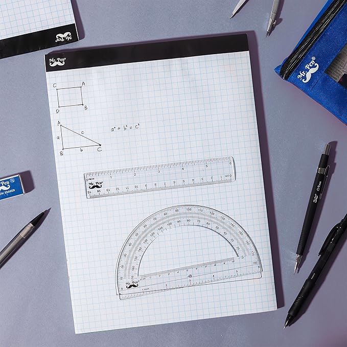 Mr. Pen- Graph Paper, 2 Pack of 22 Sheets, 17"x11", 4x4 (4 Squares per inch), Graphing Paper, Grid Paper Pad, Math Graph Paper Pad, Drafting Paper, Computation Pads, Large Graph Paper