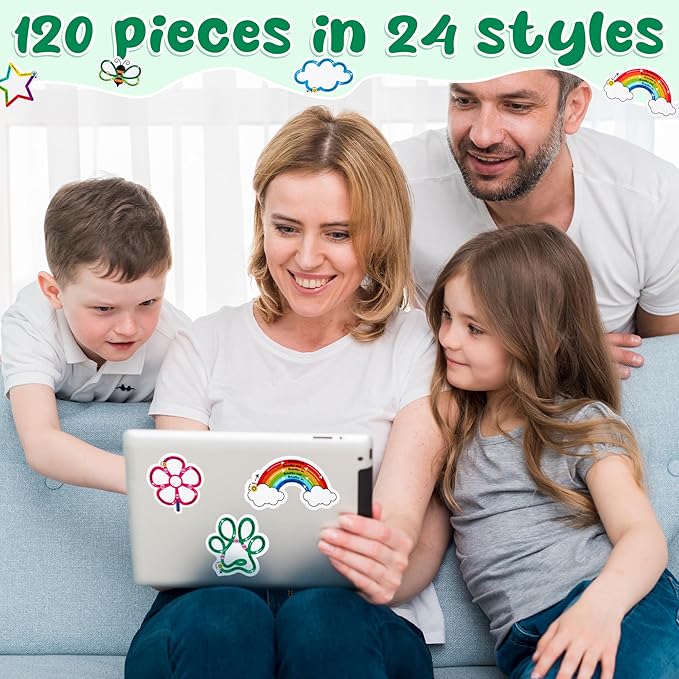 H1vojoxo 120PCS Breath Anxiety Sensory Stickers Tactile Deep Breathing Stickers for Kids Adult Anti Stress Textured Fidget Stickers for Anxiety Sensory Stickers Different Texture for Phone