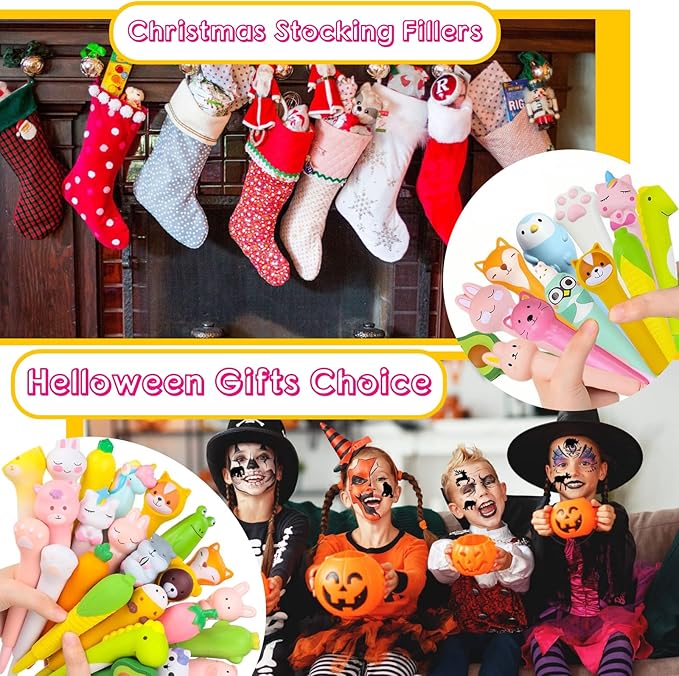 Easter Baskets Kawaii Squishy Pen 4 Pcs Cute & Fun Pens for Stationary & Cool Pens for Teenage Gifts for Tweens Back to School Supplies