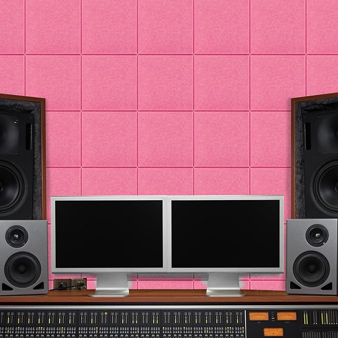 DOLLAR BOSS Large Cork Board for Wall 48" x 36" x 0.5" Bulletin Board 12 Packs Black Cork Board Tiles Self Adhesive Felt Wall Tiles with Pushpins, Corkboard for Office Pin Board Tack Board, Pink