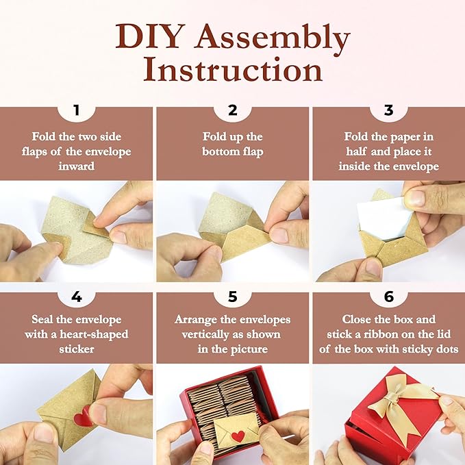 60 Love Notes For Him Her - Valentines For Him, Cute Couple Gifts For Boyfriend Birthday Gift Ideas, Mini Envelopes Lunch Notes For Husband, Long Distance Relationship Gifts For Girlfriend