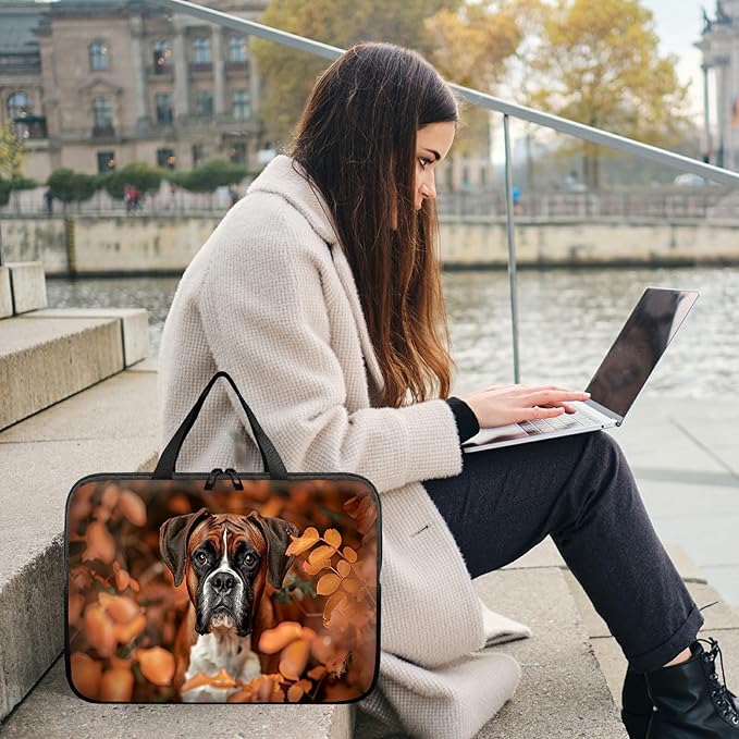 Universal Laptop Sleeve Tablet Case 12 inch, Dog Autumn Slim Carrying Case Durable Handbag Travel Laptop Bag for Surface Pro 9 8 7/Laptop Go 2 3, MacBook Air 11/12
