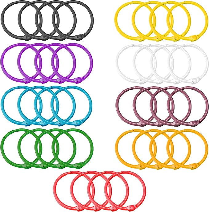 Keychains or Key Rings, 1.8inch (45mm) Loose Leaf Binder Rings for Key Chains, Card Rings, Clip Rings for Book Rings, School, Home or Office (36Pcs)