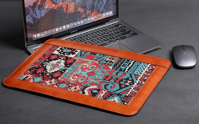 Laptop Sleeve 15.6-16 Inch for MacBook Pro/Max M4 M3 M2 M1,Genuine Leather Laptop Case Compatible MacBook Air 15 M3 M2,Laptop Protective Pouch,Brown